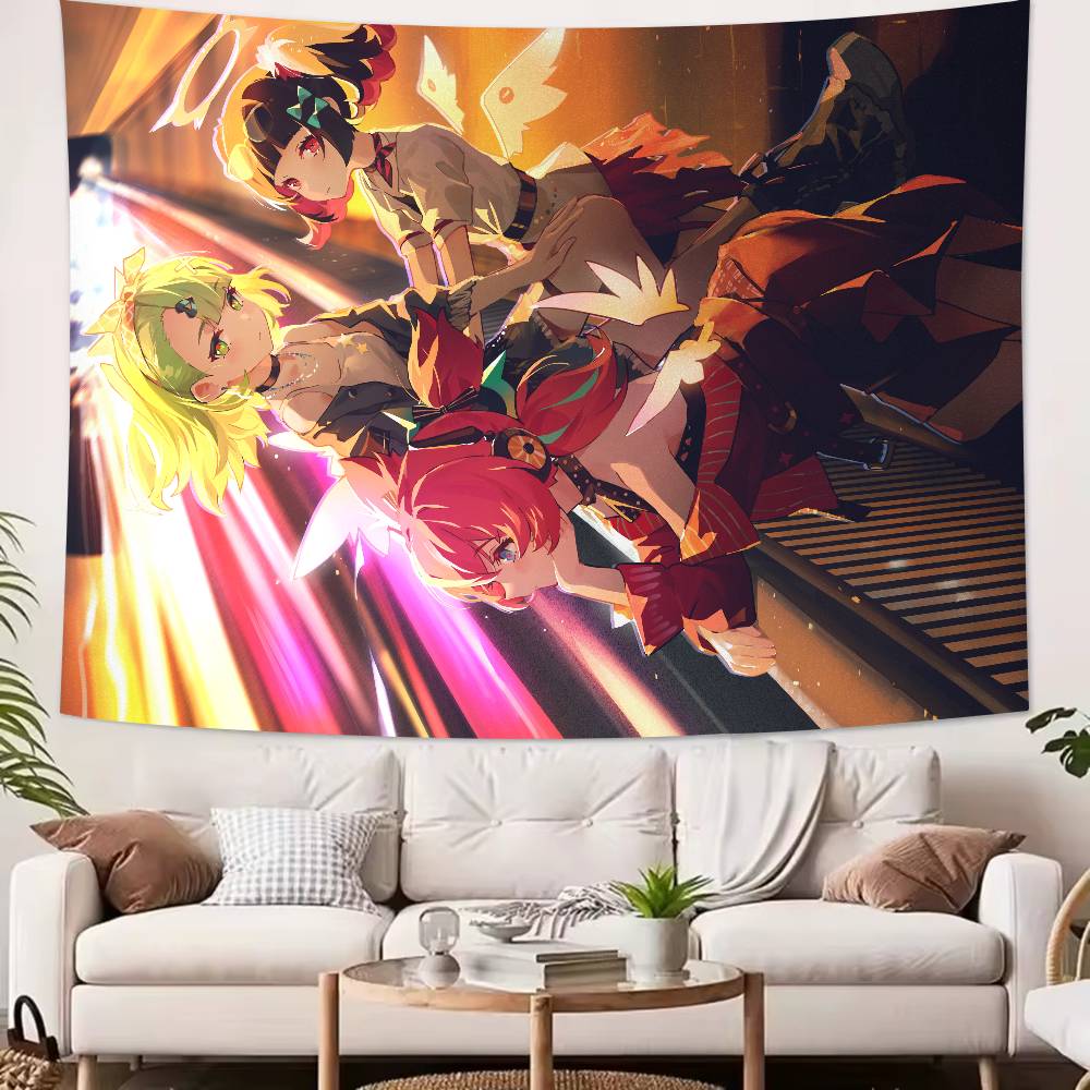 Kawaii Hot Girl Aria Sunna Tapestry Decoration Bedroom Dormitory Background Cloth Holiday Home Party Living Room Club Tapestry