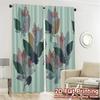 2D FLAT PRINTING 2pcs Curtains (Without Rod) Floral Leaves Design (2) Holiday Ramadan Printed Curtains Versatile Fabric Curtains