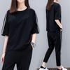 Women's Plus Size Summer Sportswear Set - 2026 New Style Pure Cotton Two-Piece Casual Outfit
