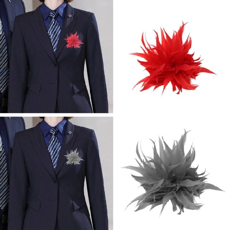Spilla Fiore di Piuma per Celebrazione Banchetto Bomboniera Corsage Floreale & Spilla