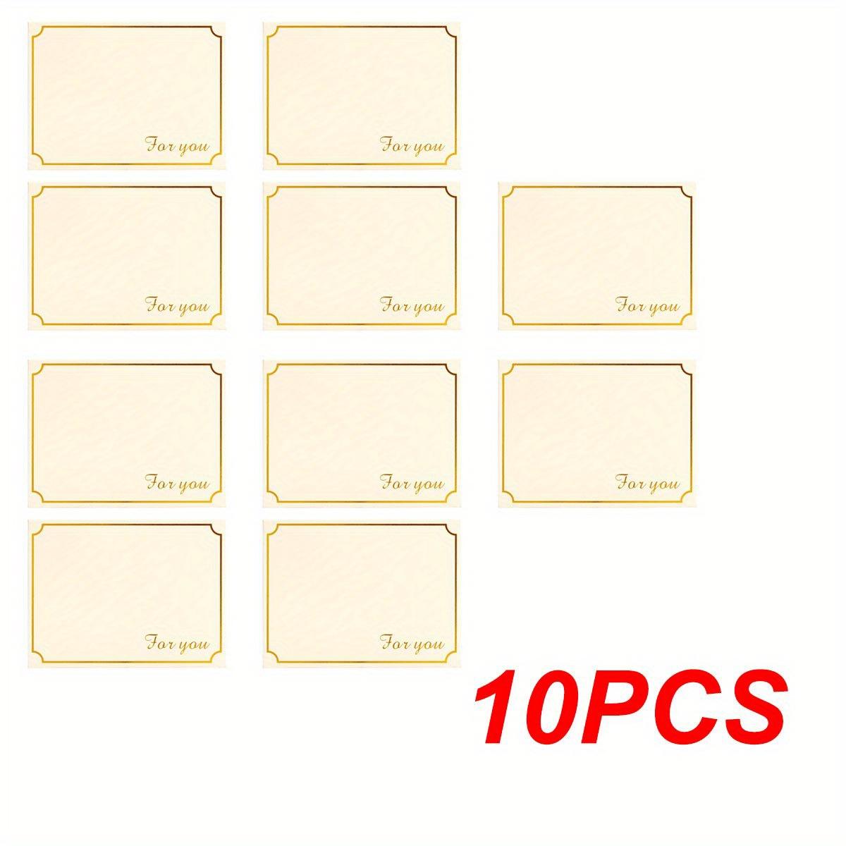 

10pcs Golden Writable Greeting Cards Suitable for Birthday Wedding Blessings Congratulations Paper Envelopes ZSY
