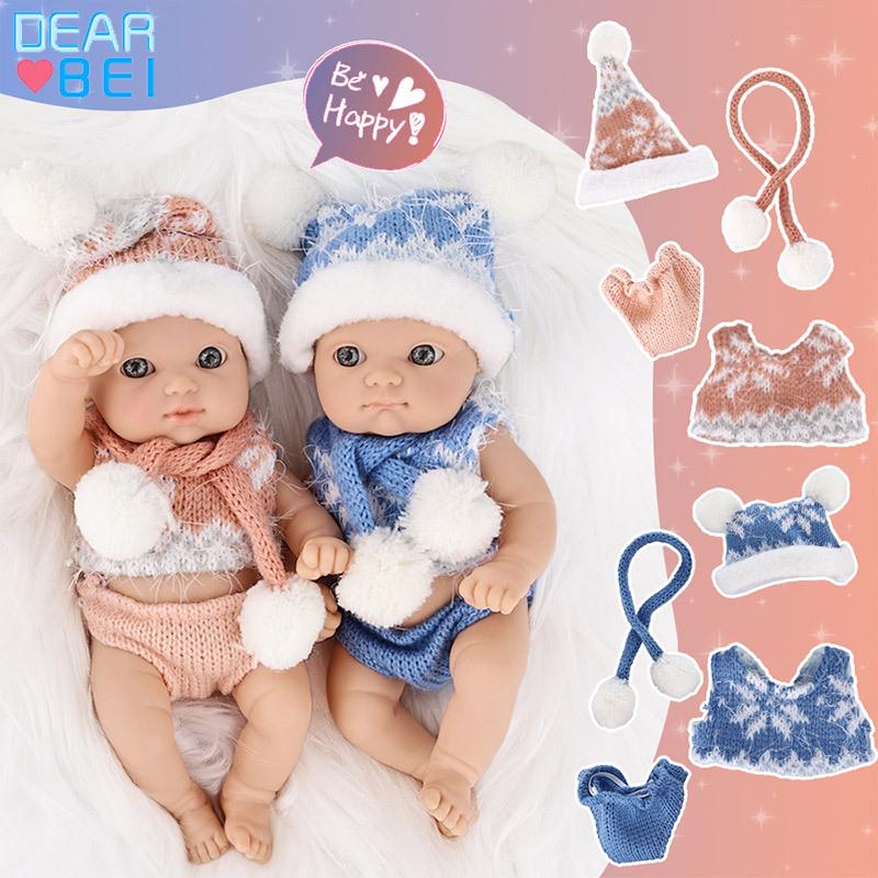 Vendita Calda Transfrontaliera Bambola Rinata da 8 Pollici Bambola Rassicurante Neonato Morbida in Colla Vinilica Regalo di Natale