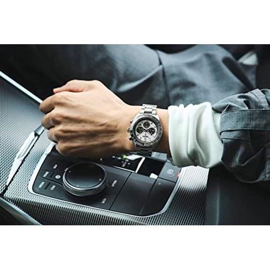 Seiko Watch PROSPEX SBDL095 Mens Wristwatch Made Japan Solar SPEEDTIMER Series Tachymeter Bezel Chronograph Date Calendar White Black Dial Stainless