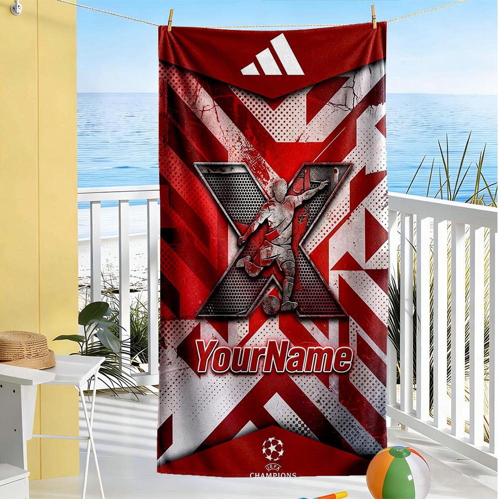 Team Club Personalized Name Beach Towel Super Soft & Absorbent Perfect for Traveling Yoga Camping and Swimming