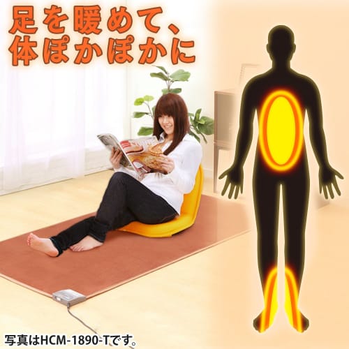 Iris Ohyama Foot Warmer, Foot Heater, 40 X 40 Cm, 2 Level Temperature Adjustment, Electric Carpet, Electric Mat, Hot Mat, Exterminating Dust Mites, Ca