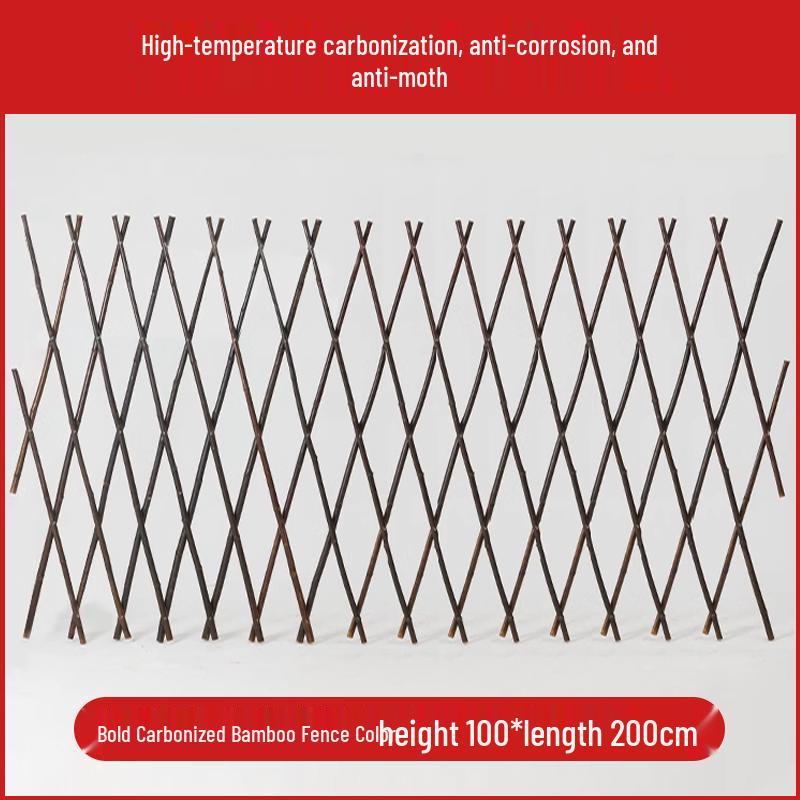 Expandable Bamboo Fence Panel for Outdoor Patio and Garden – Anti-Corrosion Support Pole for Landscaping and Partitioning.