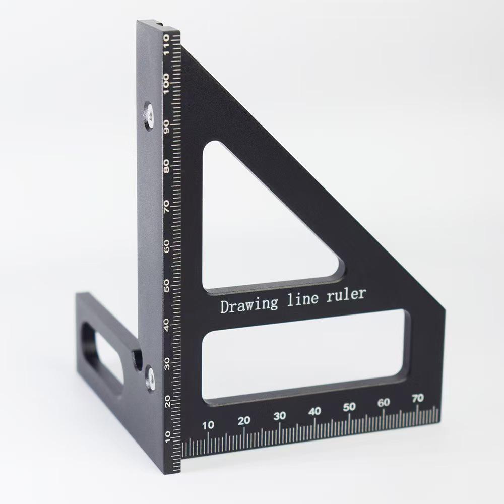 Aluminum Alloy Triangle Ruler with Angle Finder and Scriber