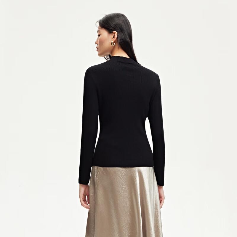 Veromoda Women's Half-High Collar Hollow Knit Top