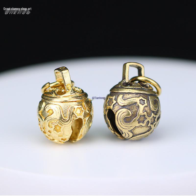 Pure Copper Small Bell Pendant - Creative Pet Accessory, Key Chain, or Bag Charm