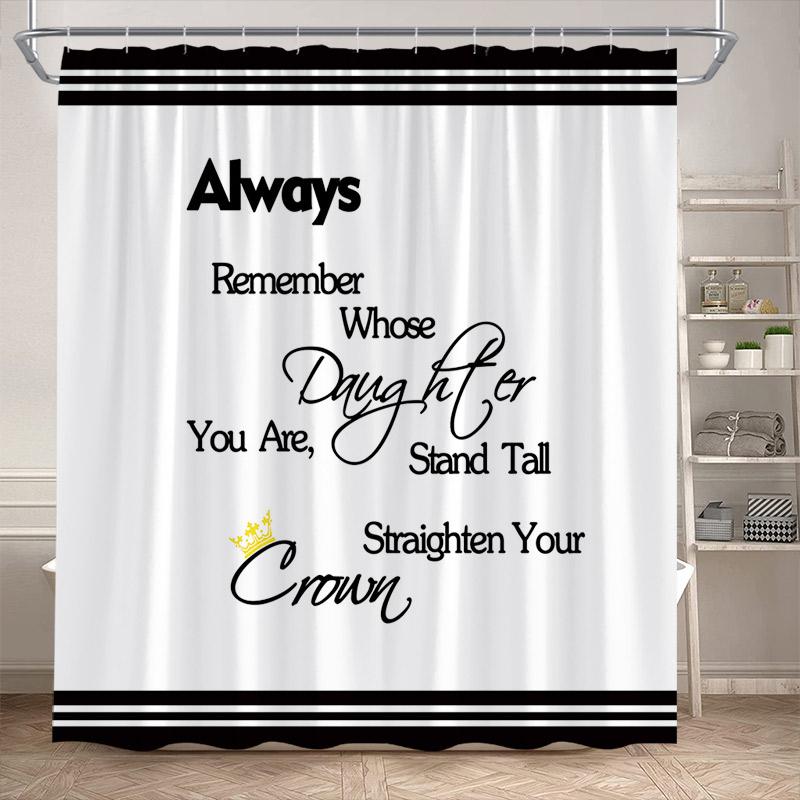 Modern Geometric Shower Curtain Black Line Pattern Minimalist White Bath Curtains Polyester Cloth Home Bathroom Decor With Hooks