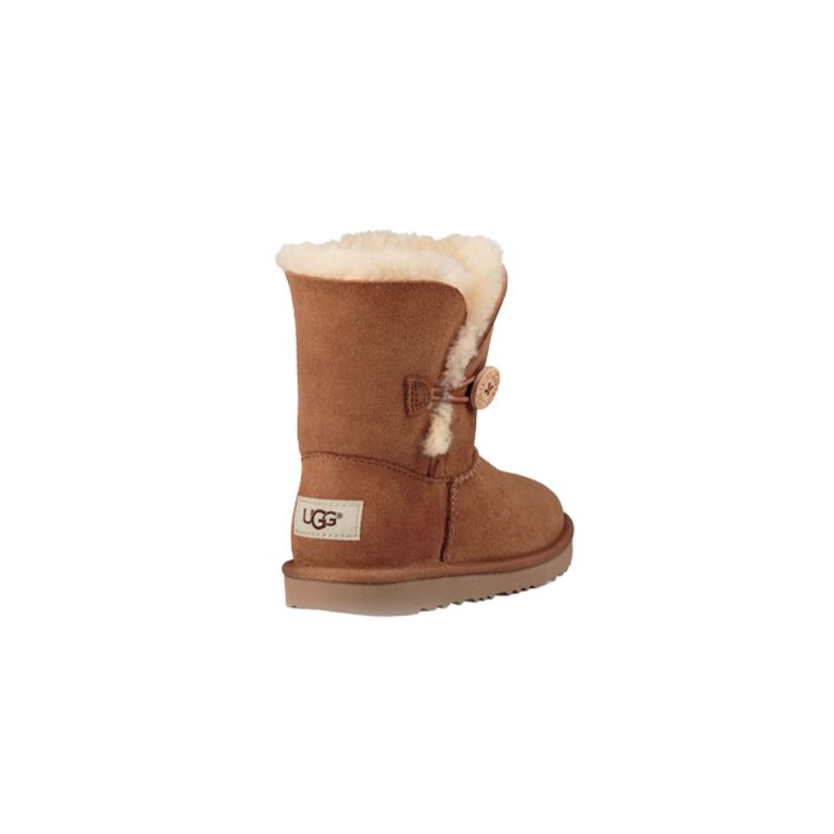 UGG Kids  Bailey Button II Sheepskin Thick Warm Durable Shock Absorbing Non-Slip Snow Boots Kids Boots Chestnut-Brown 1017400T-CHE