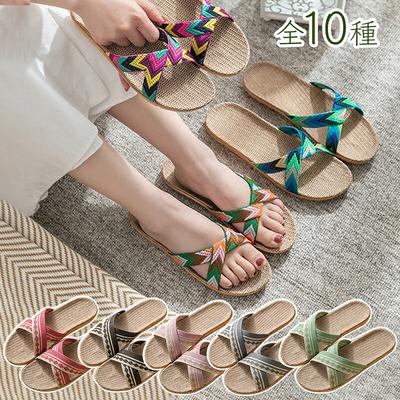 SandalsLadiesMensEthnicCross StrapFlatOne PieceCoordinationLinenUnisexAsianUltra LightweightBeach SandalsBelt SandalsFlatPoolSeaBeach SlippersLeg Walk