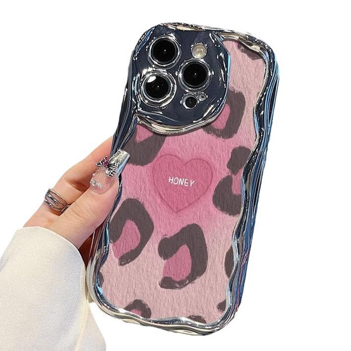 Electroplating Powder Leopard Print Suitable for Apple 16pro Mobile Phone Case New Iphone15promax Cartoon 13 Personality 17