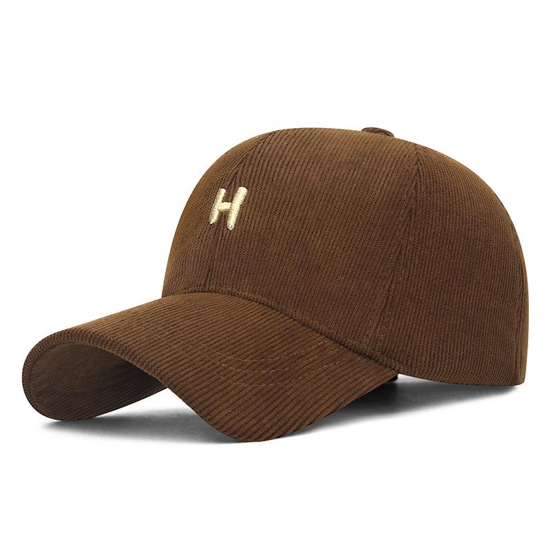 Autumn Winter Embroidery Letters Corduroy Cap Men Women Velvet Warm Baseball Cap