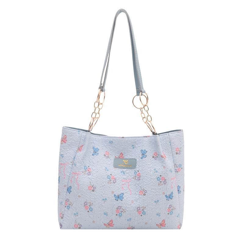 

Polka dot printed bow new fresh and fashionable large capacity casual shoulder underarm tote bag women s bag