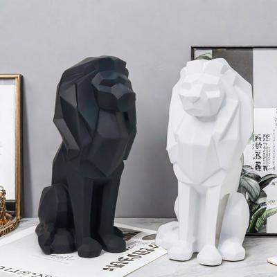 Modern Nordic Geometric Lion Resin Figurine Decor Living Room Office Home Interior Gift
