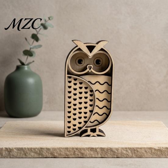 Unique Wooden Gifts for Owl Lovers Multi Layer Figurine, 3D Layered Crafts, Creative Wood Handcrafted Figurines Carving Animal Ornaments Home Bedroom
