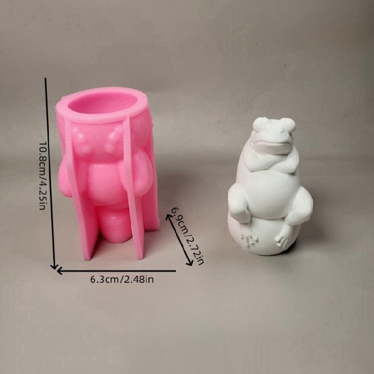 Silicone Moulds 3D Frogs Candle Molds Lovely Animal Statue Plasters Molds Epoxy Resin Molds for Soap Fondant Making
