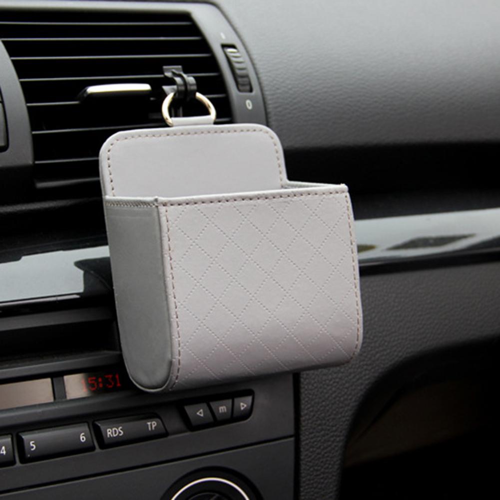 Car Storage Bag Air Vent Car Styling Dashboard Leather
