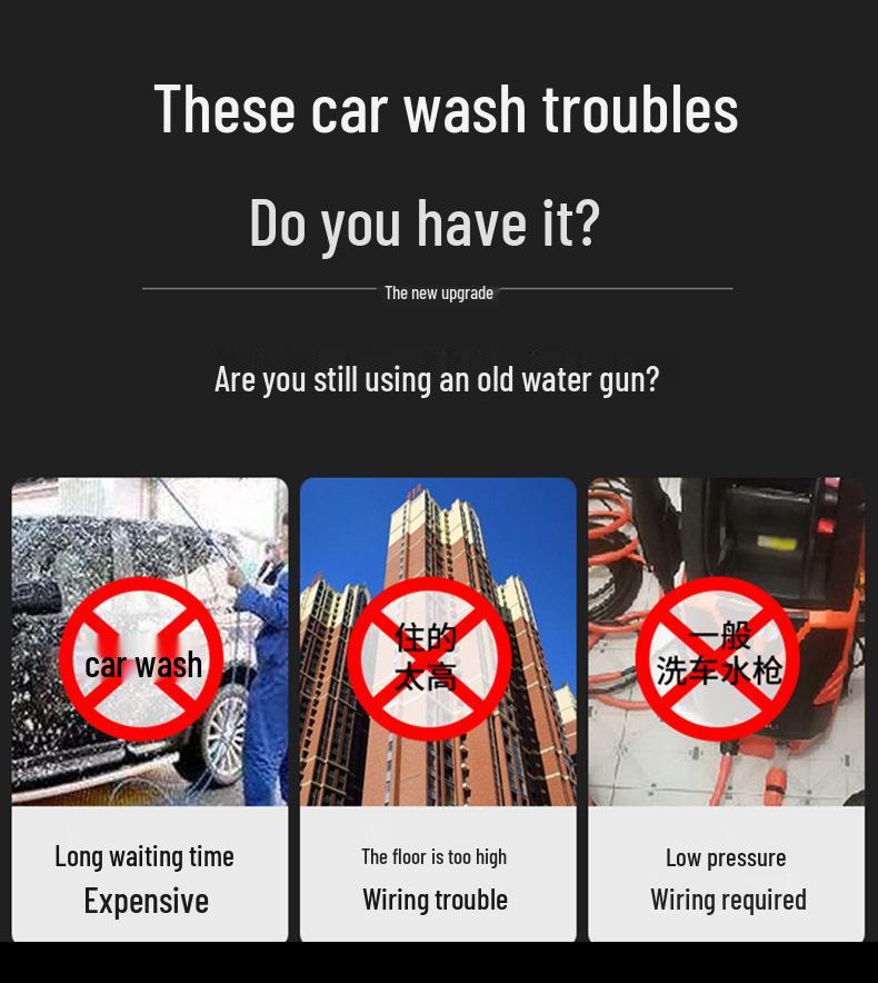 Cordless Rechargeable High-Pressure Water Gun for Car Washing