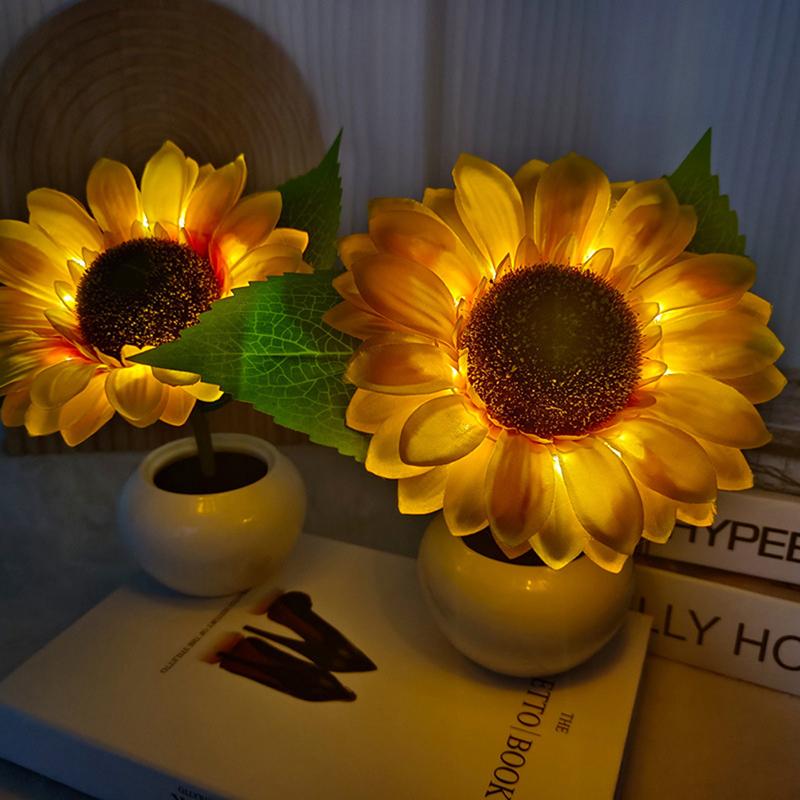 LED Sonnenblume Künstliches Nachtlicht Schlafzimmer Wohnheim Dekorative Tischlampe Simulationsblumen Licht