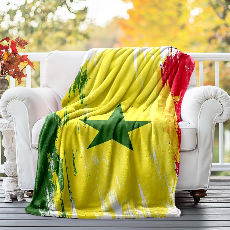 Senegal Flannel Blanket Soft All-Season Throw, Design for Camping, Car Travel, Hiking Sofa, Bed, Office Perfect Gift for Parties