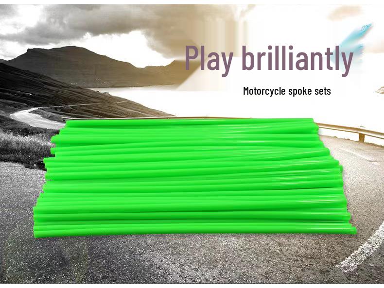 Motorcycle 24cm Colored Spoke Sleeves - 72 Pack, Eco-Friendly Radiation Decoration Strips