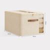45×35×25cm Extra Large Cotton Linen Storage Box Dual-Window Zippered Organizer with Handles Quilt Storage Box for Home