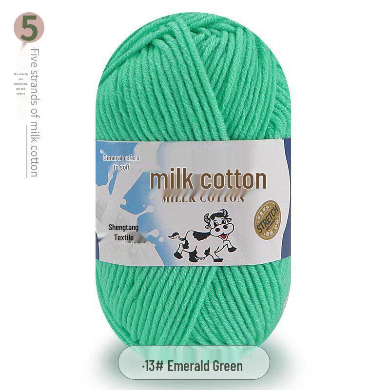 Five-Strand Milk Cotton Yarn for Crochet: Medium-Thick, Hand-Knitted DIY Kit for Dolls, Shoes, Scarves.
