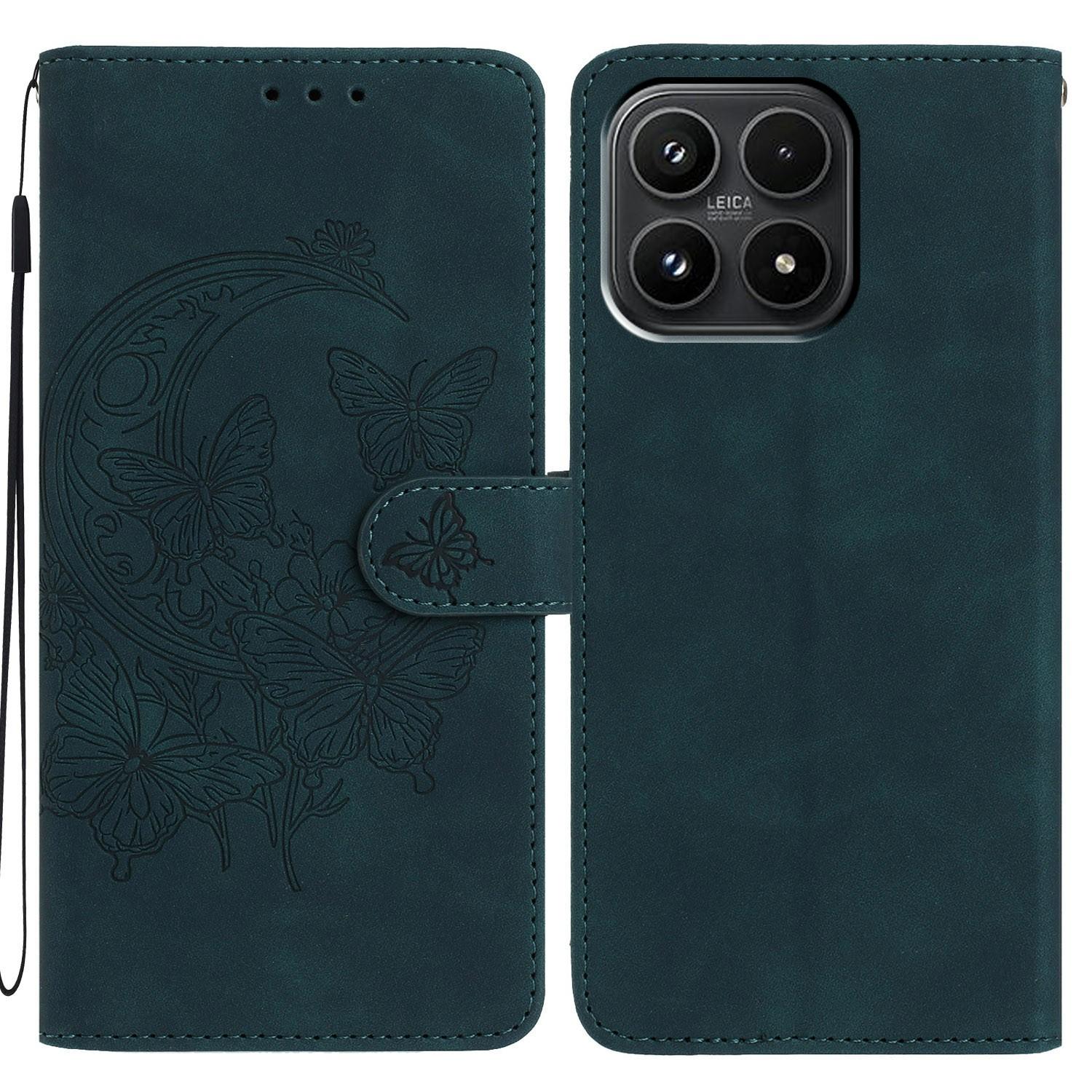 

For Xiaomi 17 Case Butterfly Flower Imprinted PU Leather Wallet Stand Phone Cover