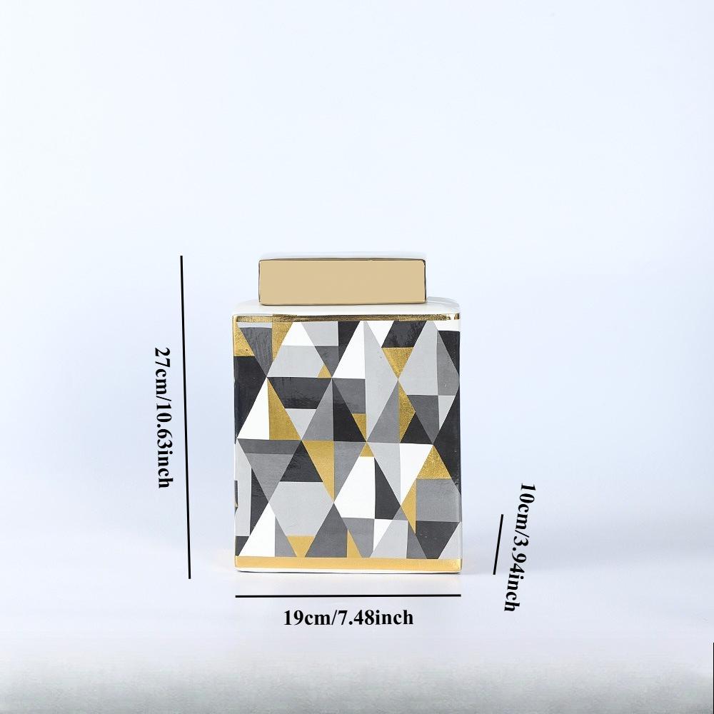 Light Luxury Three In One Ceramic Jar with Lid, Home Decoration, Handicrafts, Storage Cabinets, Vases, Multi-purpose Design