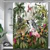 Tropical Leaves Palm Tree Bird Animals Pattern Shower Curtains Bathroom Curtain Waterproof Frabic Bath Bathroom Curtains