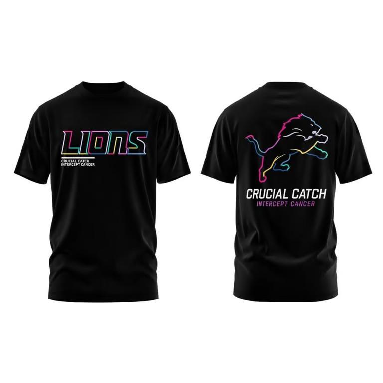 Lions 2025 Crucial Catch Sideline Intercept Cancer T-Shirt Unisex T-Shirt S
