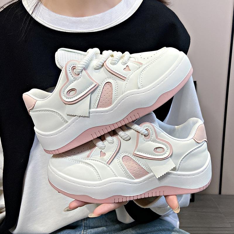 Board Shoes Women's Spring New Ins Trendy Thick-soled Versatile Student Casual Little White Shoes