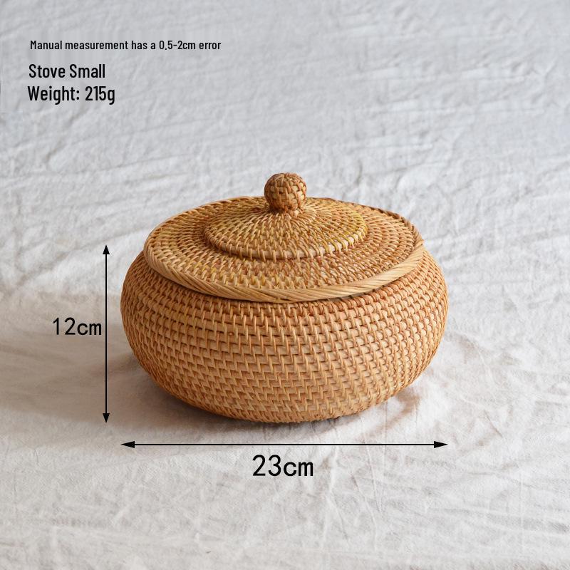 Vietnamese Pu'er Tea Tuocha Storage Box – Autumn Vine Woven Jar for Loose Leaf Tea and Snacks
