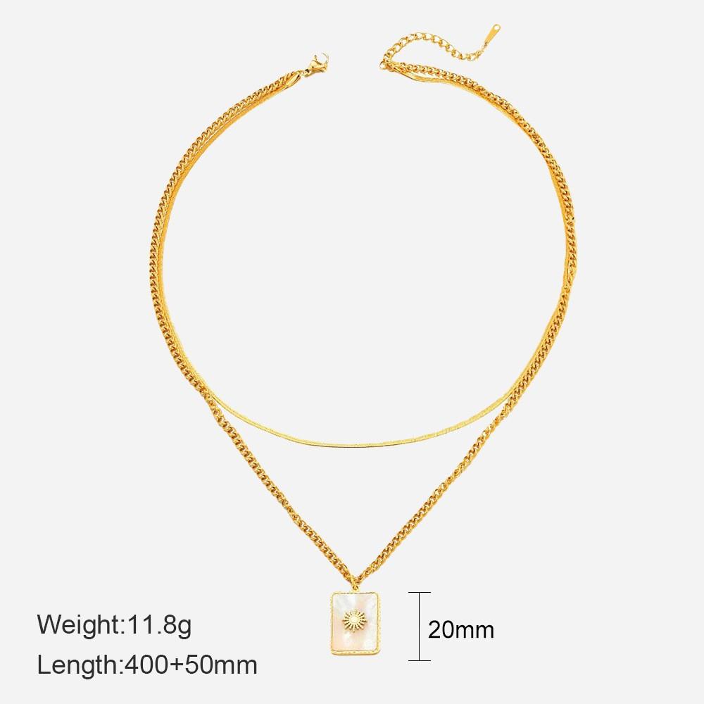 Vintage French Twisted Star Moon Pendant Necklace For Women Fashion Titanium Steel Chain