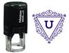 Printtoo U Alphabet Swirl Border Triangle Monogram Initial Self Inking Rubber Stamp Office