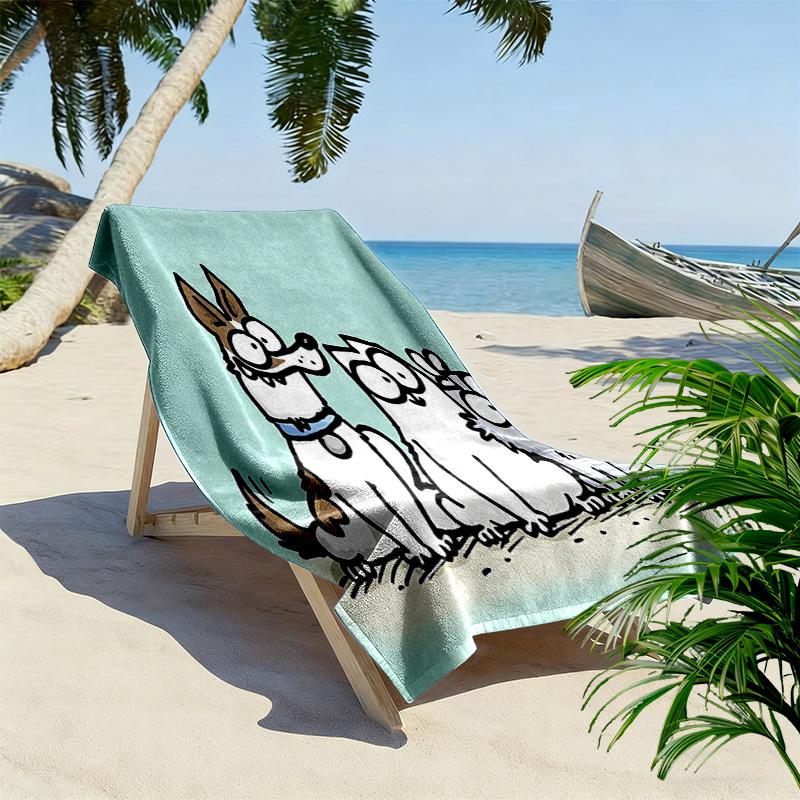 Simon's Cat Print Strandlaken, Groot Zacht Sneldrogend Handdoek voor Strand Camping Zwemmen