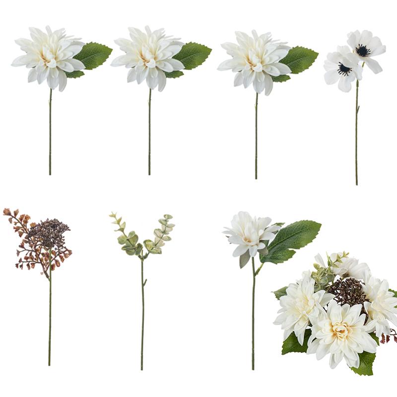 1PC Artificial Flowers 7 Branches Silk Chrysanthemum Combination Mother's Day Gift Festival Accessory Home Wedding Bouquet Decor