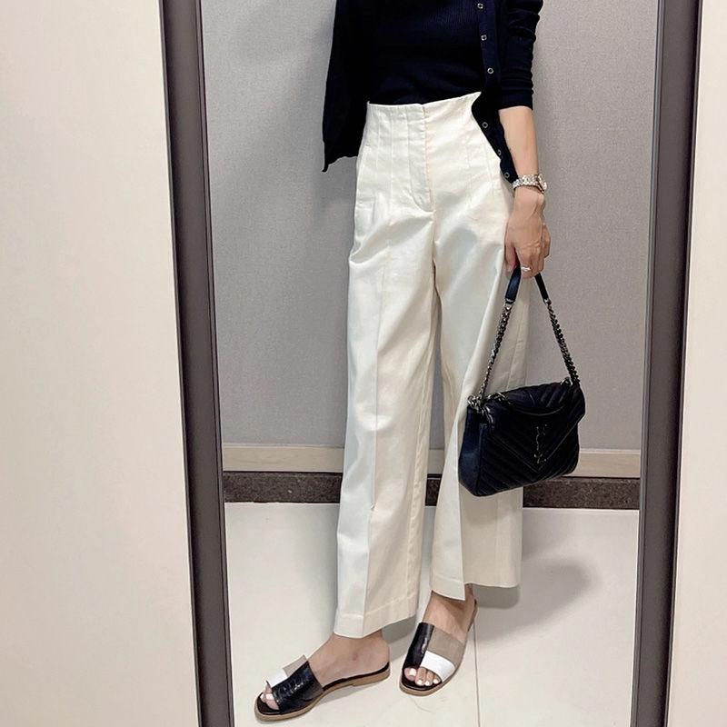 Wide-leg Pants Women Summer Thin Casual Pants Loose Pear-shaped Body Nine-point Straight Suit Pants