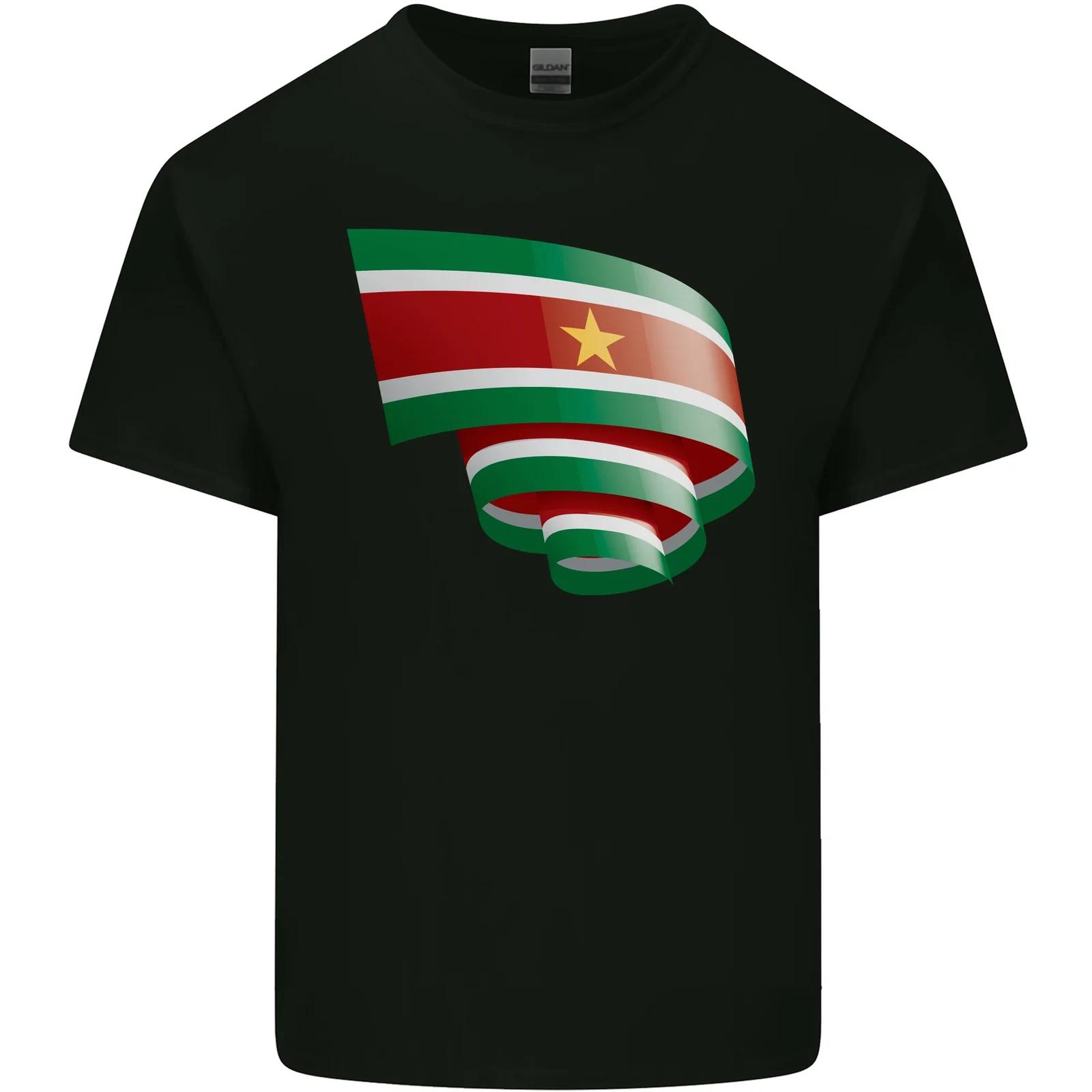 Curled Suriname Flag Suriname Day Football Kids T-Shirt Childrens S