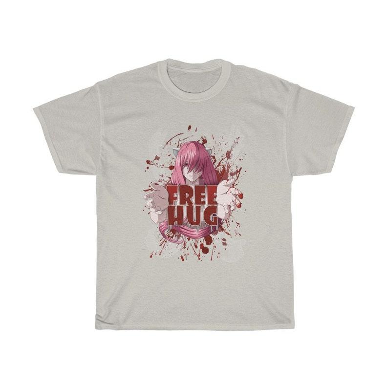 Elfen Lied Lucy Nyu Free Hugs Grafik T-Shirt Unisex Diclonius Königin Anime Streetwear Fan Geschenk Damen und Unisex T-Shirt