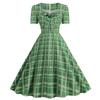 Women's Fashion Temperament Retro Polka Dot Lace-up Backless Set Neck Big Swing Puffy Casual Performance Dress