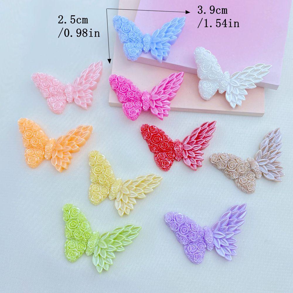 10Pcs New Models Colorful Cartoon Butterfly Series Resin Scrapbook DIY Jewelry Hairpin Headrope Decoration Crafts Diy Accessorie