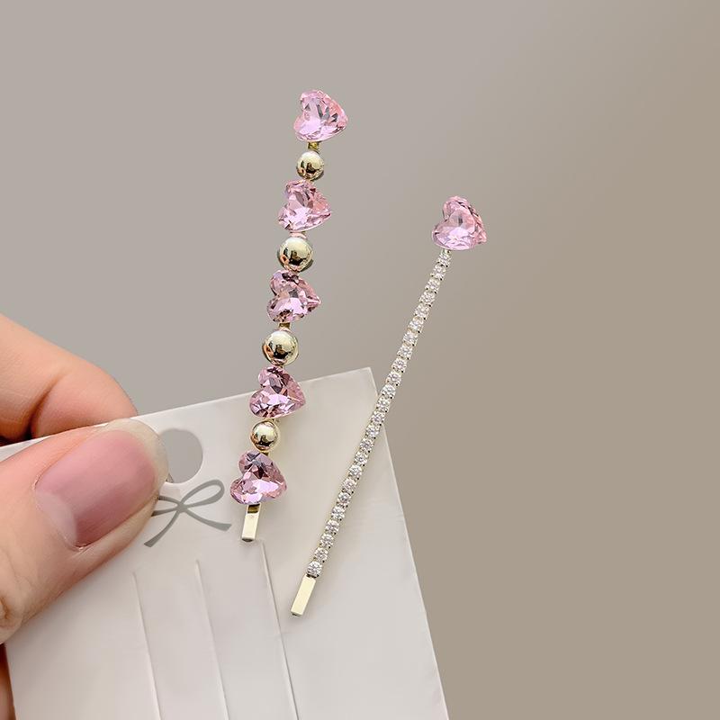 Perlen Katzenaugen Strass Blume Haarspange - Elegante Seitenklammer für Pony und krauses Haar