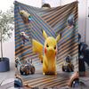 Pocket Monsters Pikachu Soft Throw Blankets For Office Travel Comfort Leisure Camp Multifunctional Universal Blanket Fan Gift