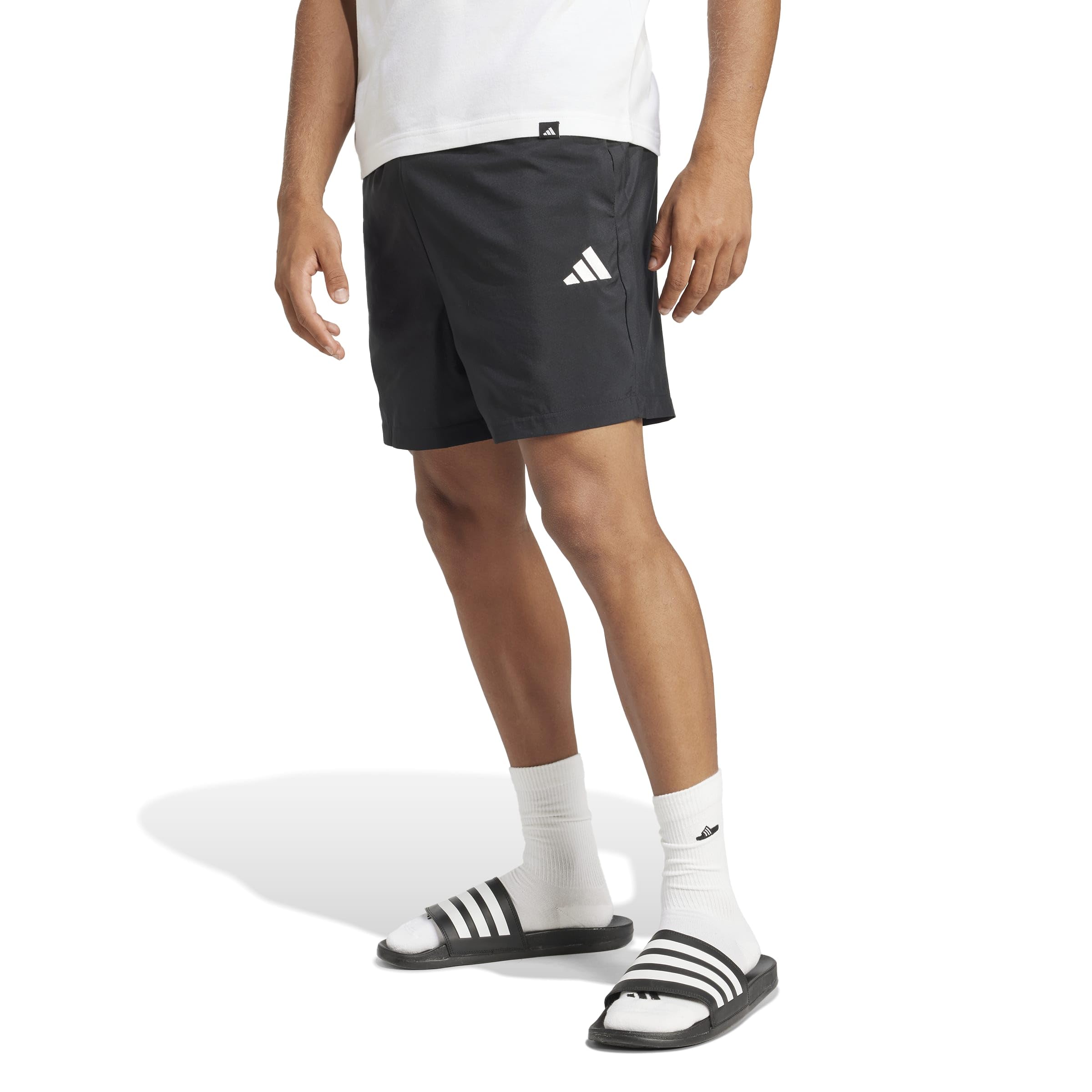 Шорты Adidas Essentials SL Woven, Размер L, Мужские KRG19, Черный/Белый (JF1117),