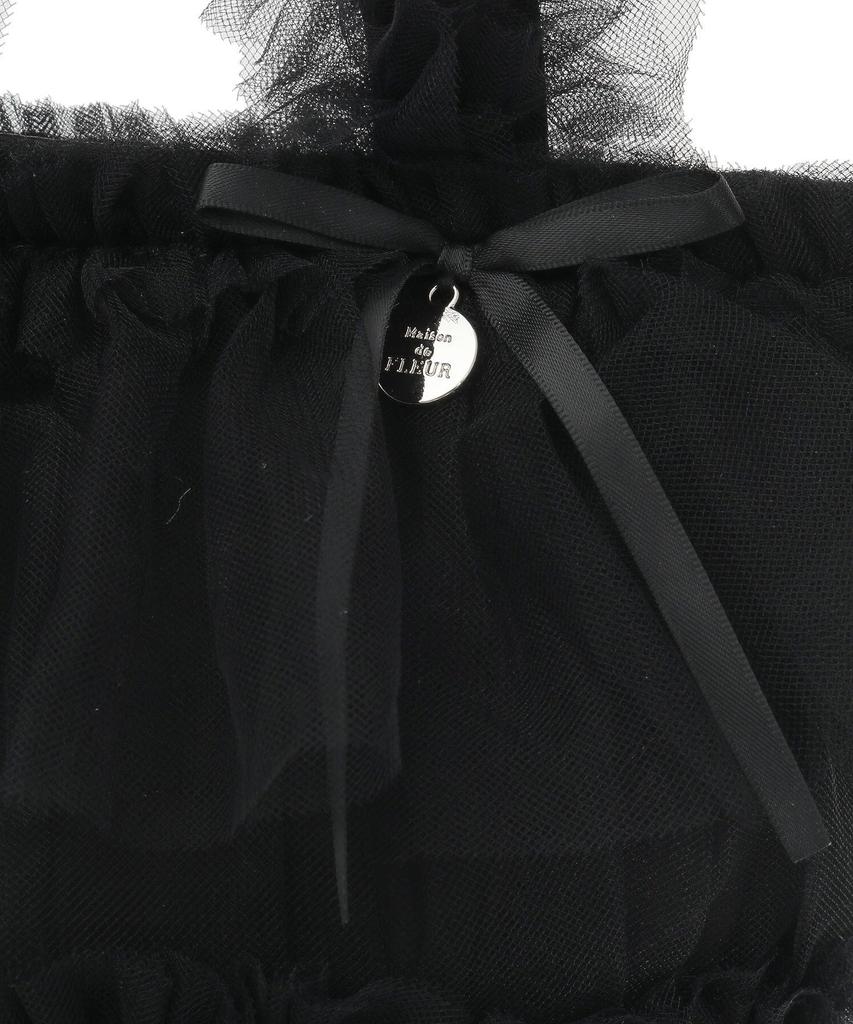 Maison De FLEUR Tulle Frill 2-Way Tote Bag, Black, Size F, 08000717600