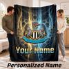 Newcastle United FC Personalized Flannel Blanket Custom Name Text Soft Throw Blanket Home Decor