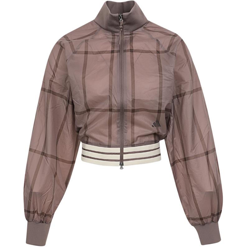 Adidas Crop Stand Collar Zipper Striped Jacket Women jackets KX4645 S